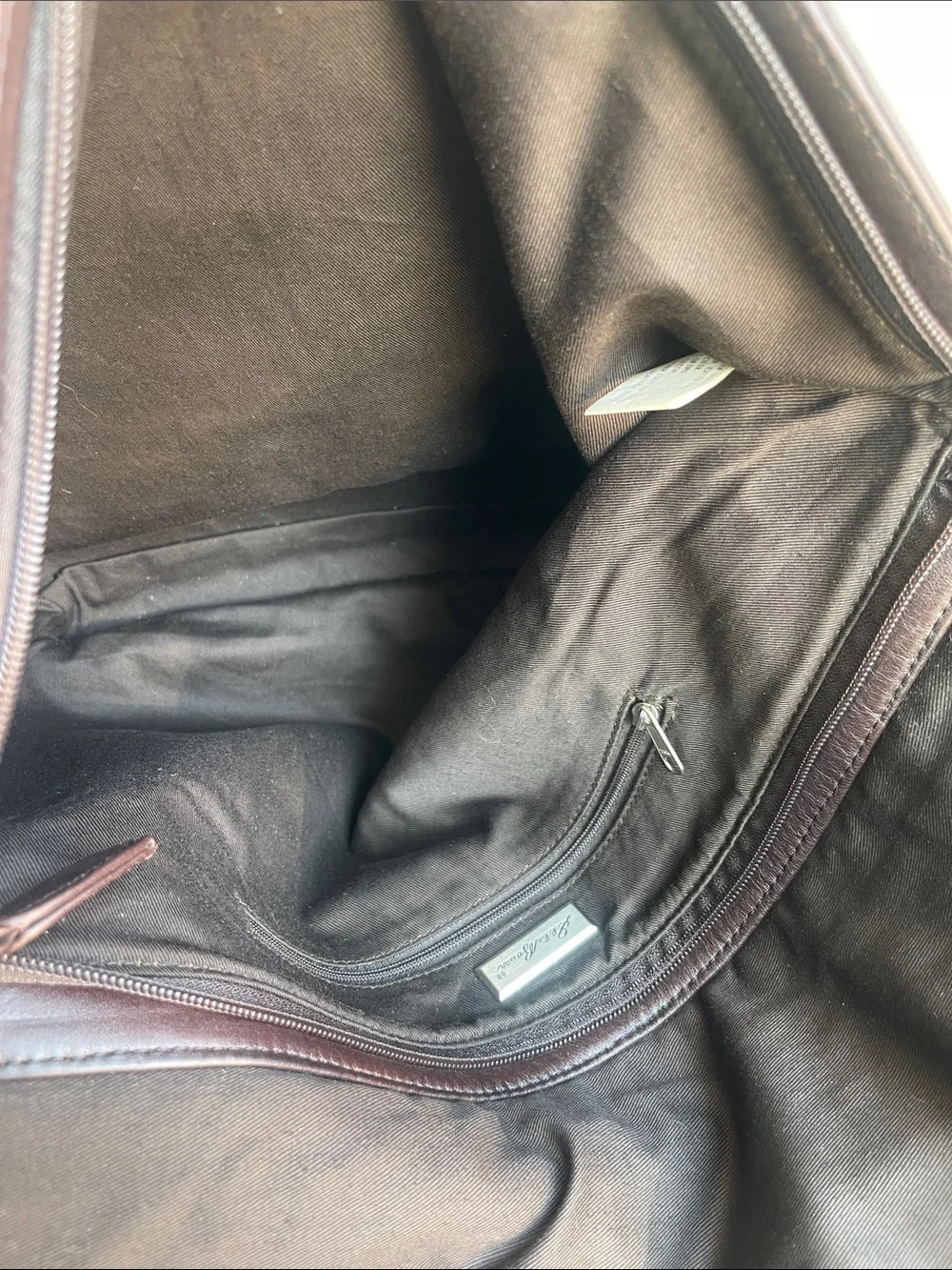 Eddie Bauer Dark Brown Leather Messenger Bag
